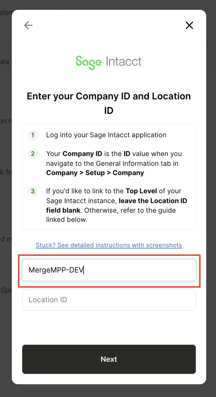Enter your Company ID in Daylit