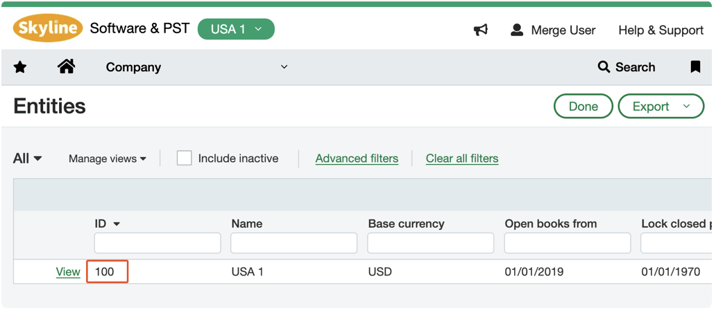 Find the Entity ID in Sage Intacct