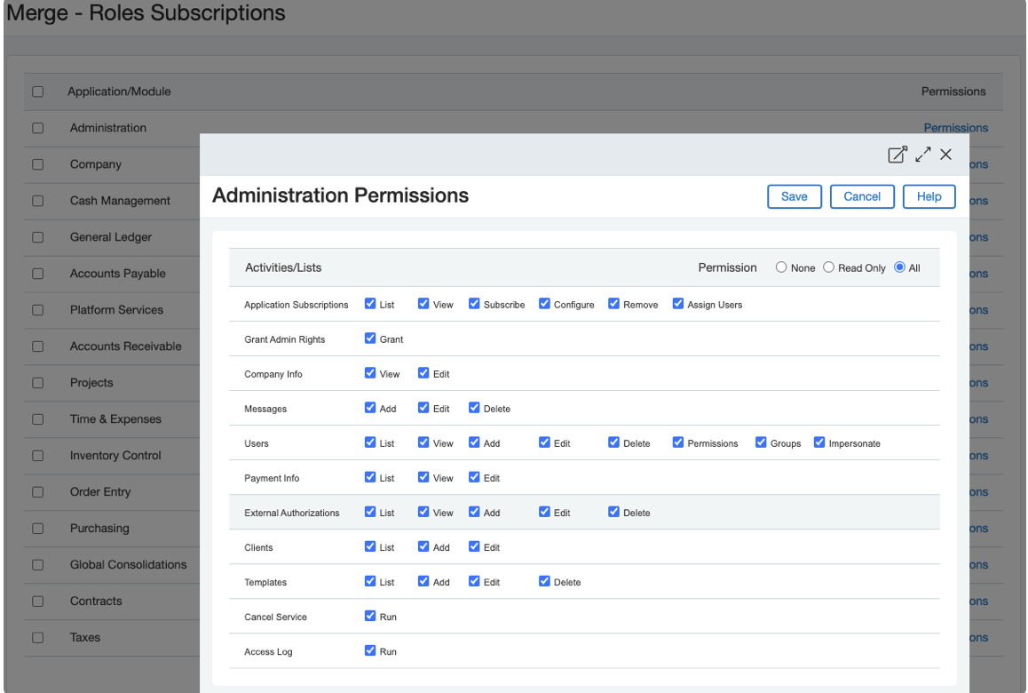Set role permissions in Sage Intacct