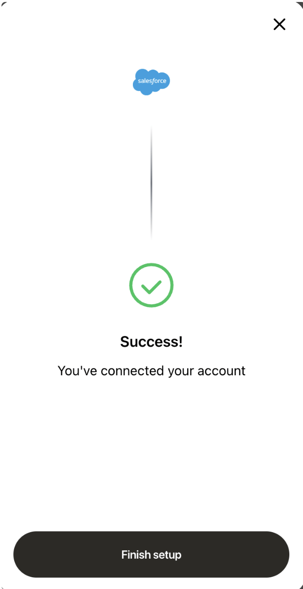 Salesforce connection completed in Daylit