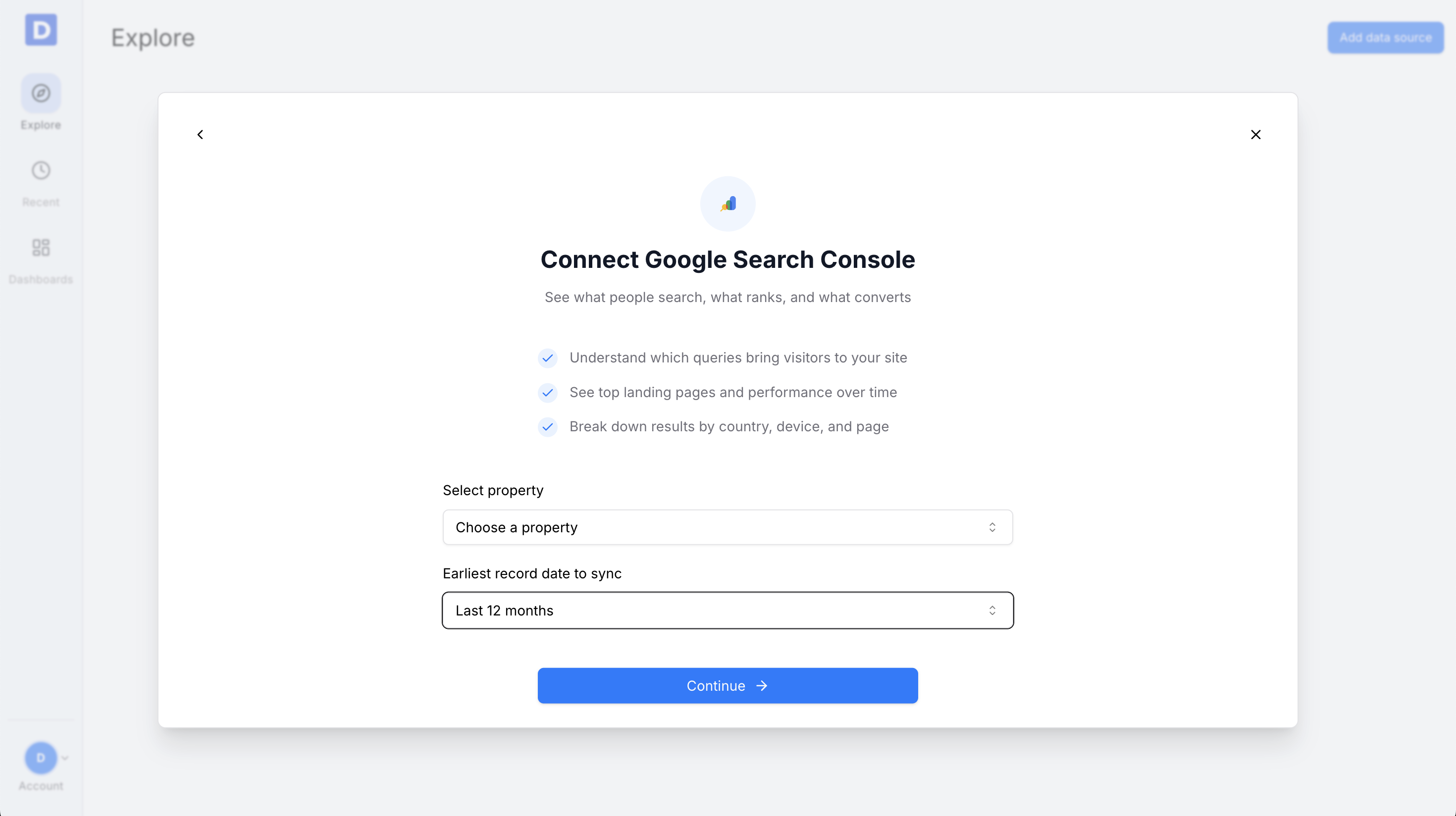 Select properties and timeline Step 2
