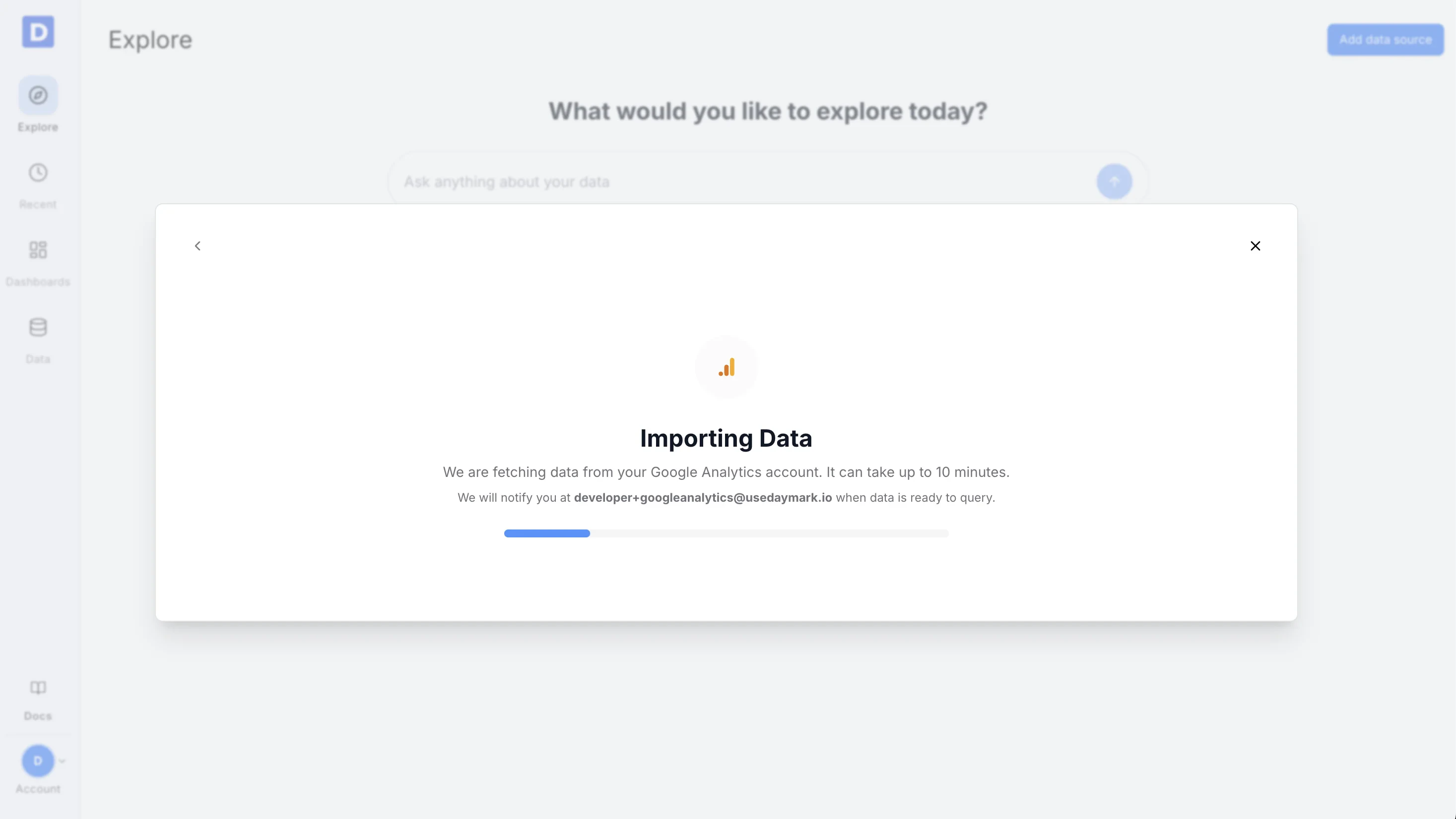 Data import in progress