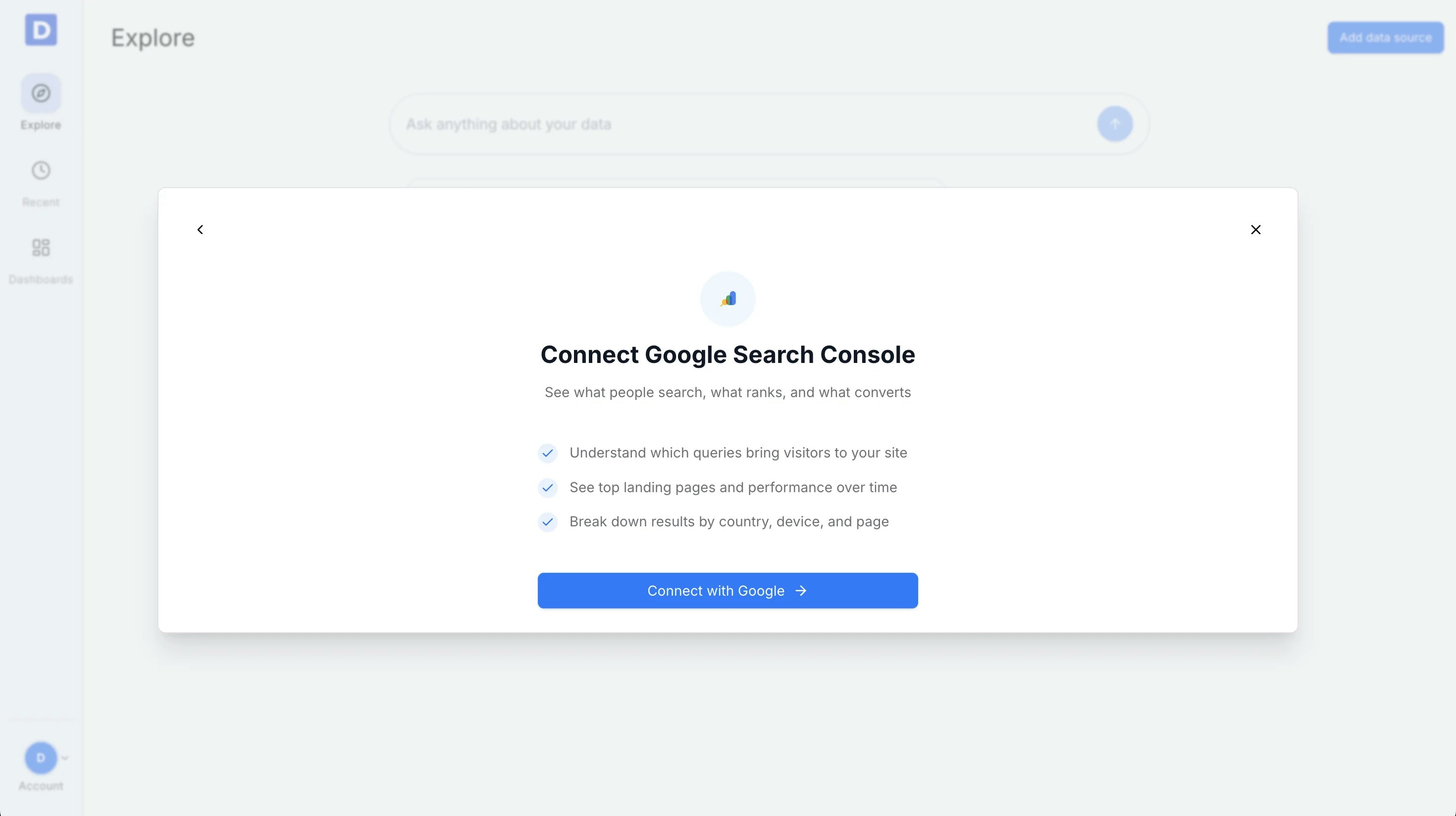 Opened the Google Search Console Step 1