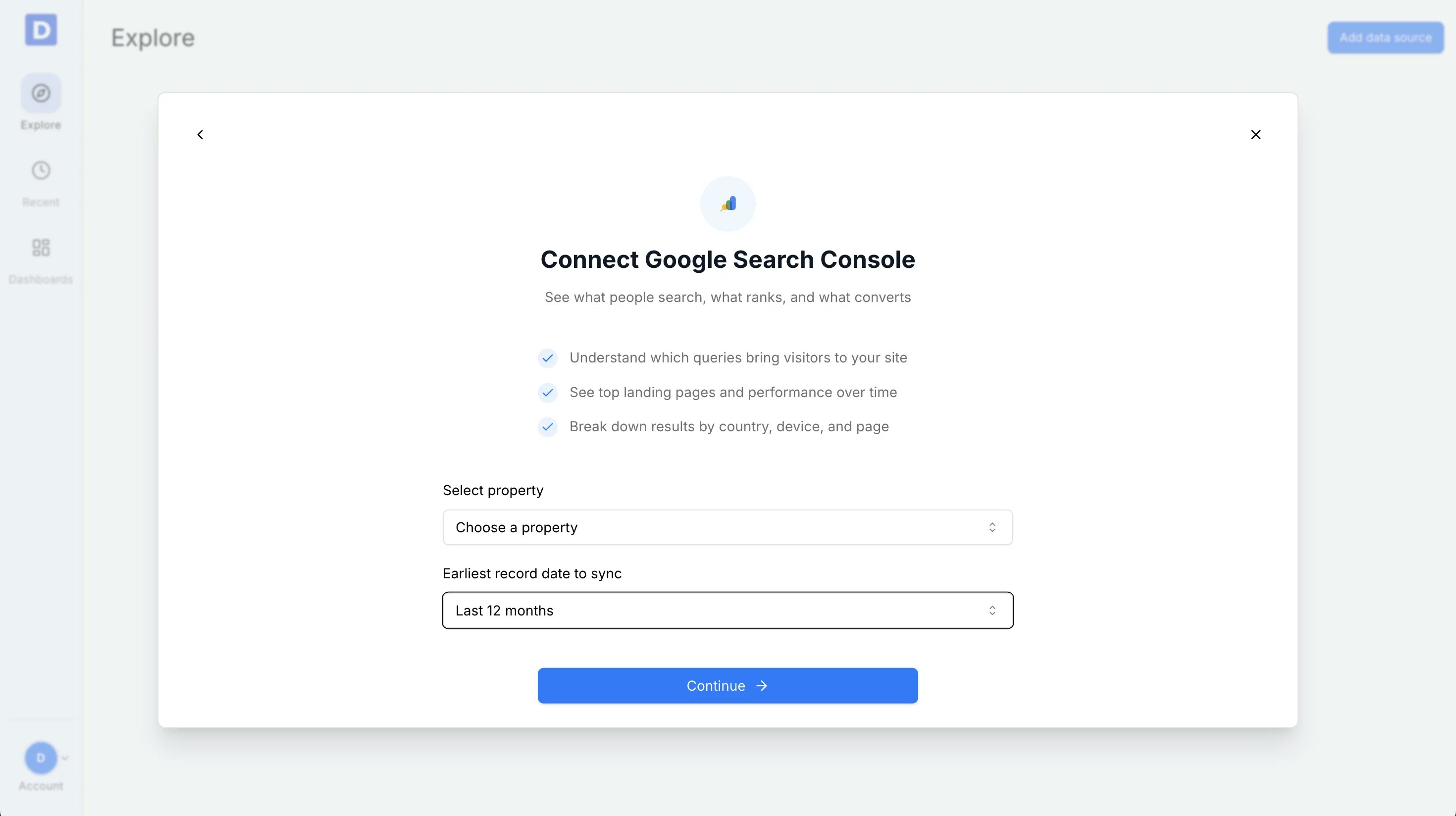 Select properties and timeline Step 2