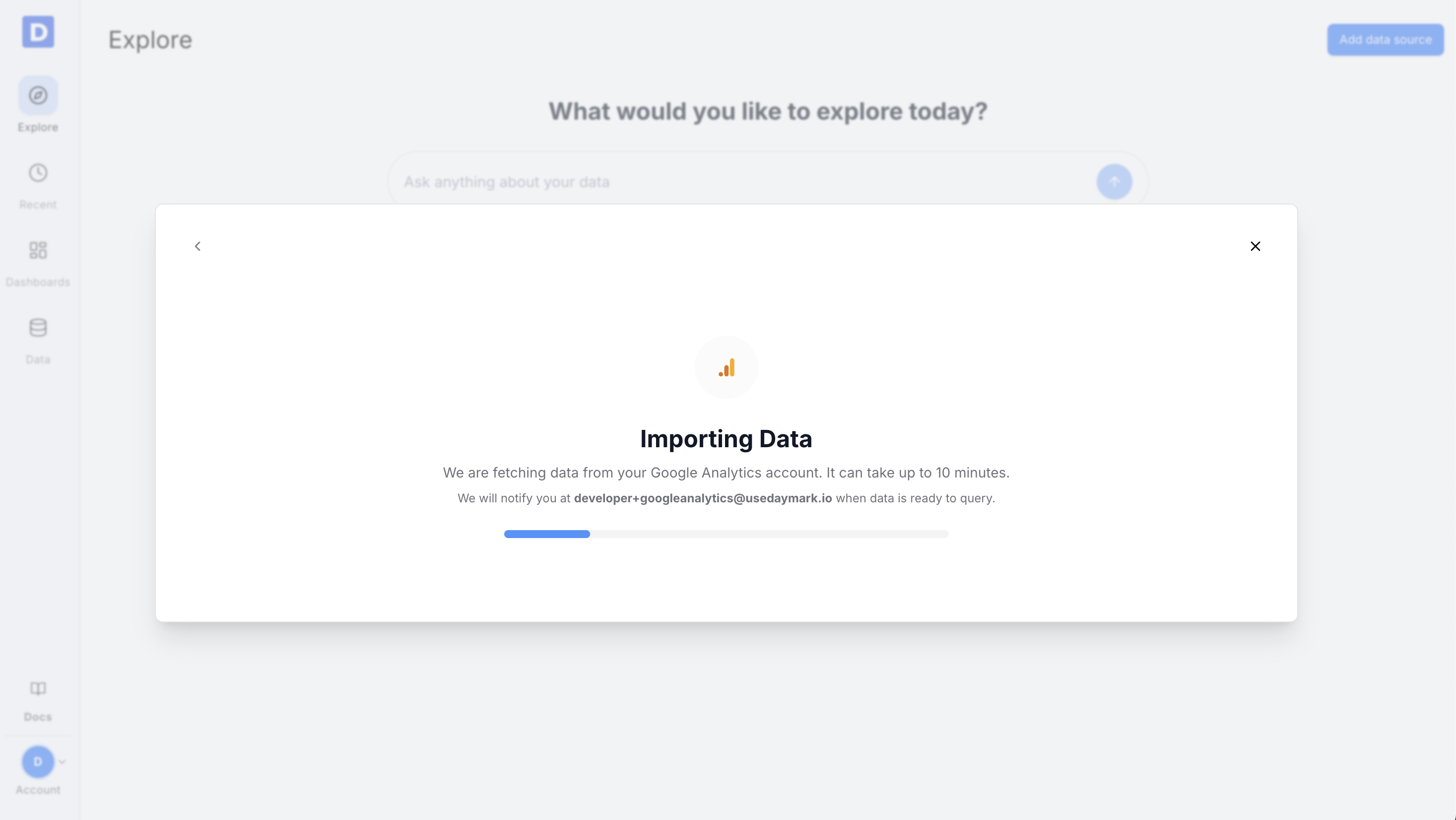 Data import in progress