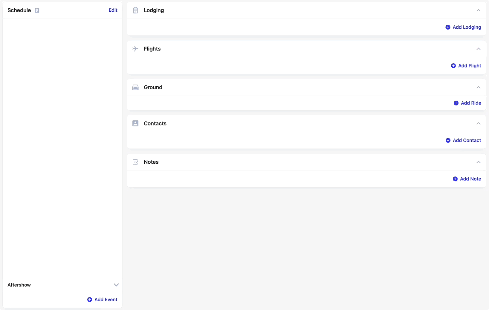 Main dashboard interface