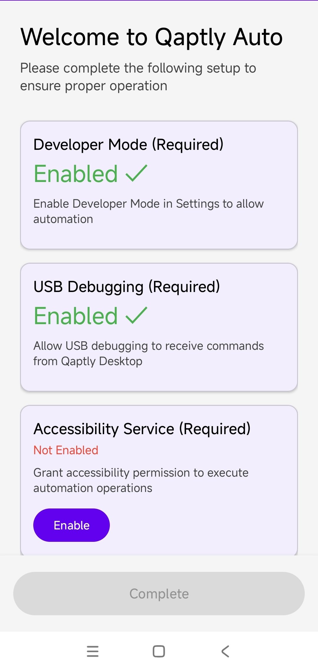 Developer Mode and USB Debugging completed