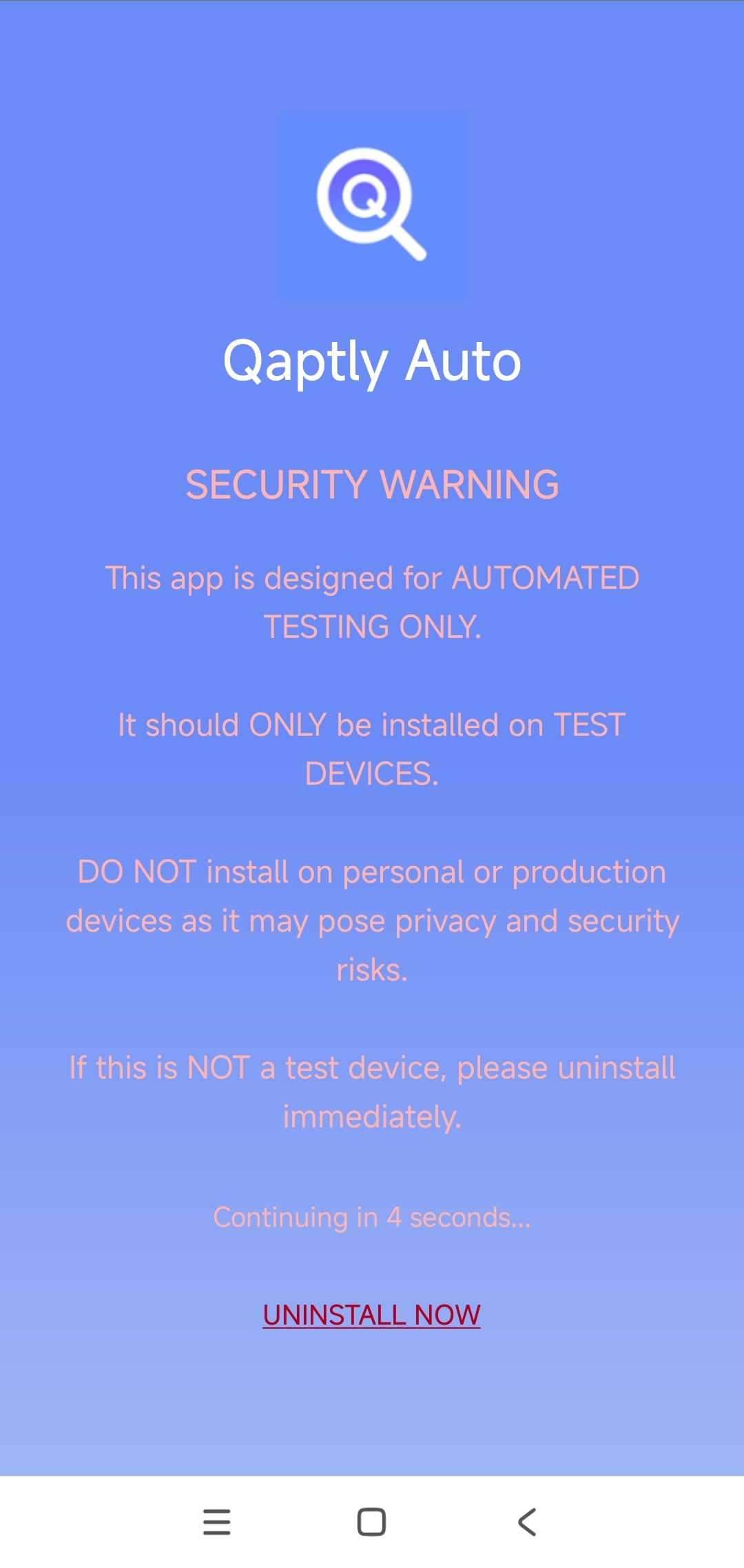 Qaptly Auto splash screen