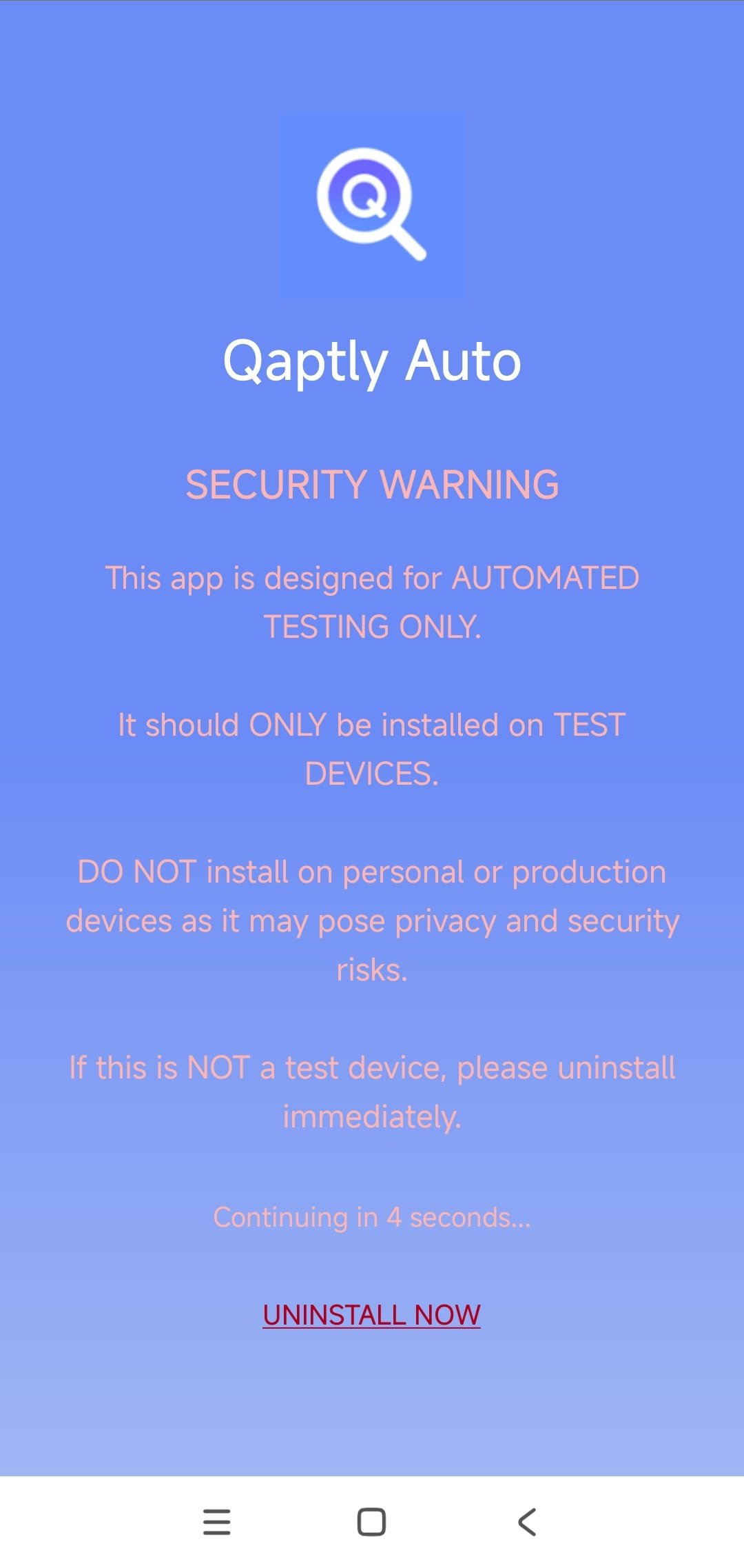 Qaptly Auto splash screen