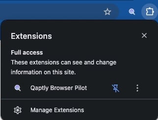 Pin extension to toolbar