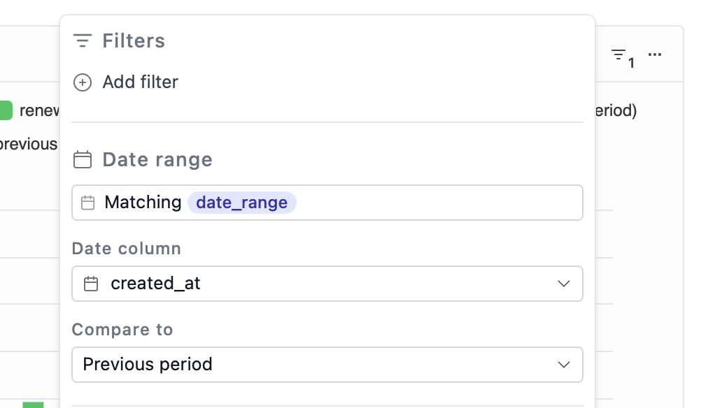 Date range filter