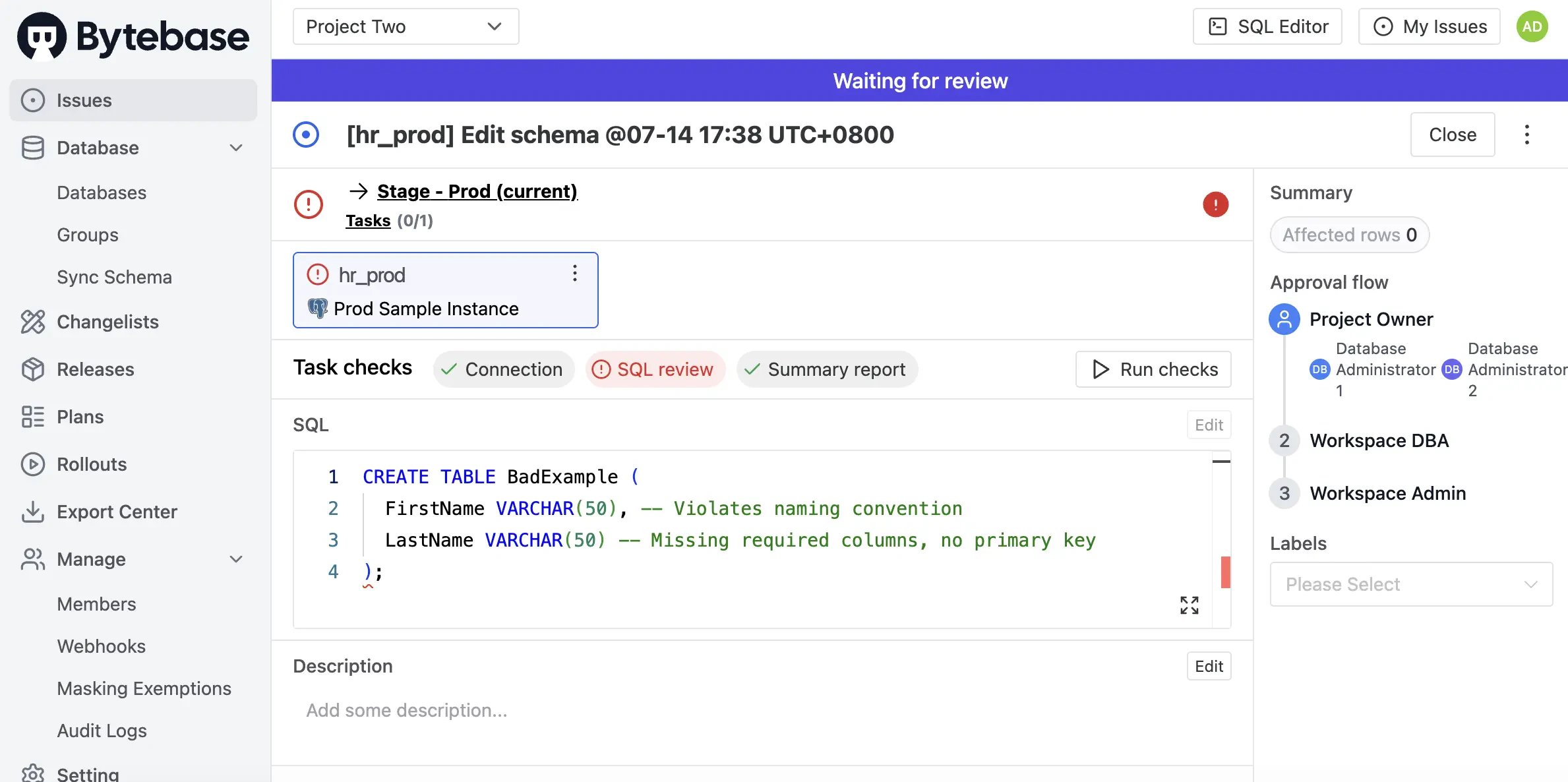 issue-sql-review-errors