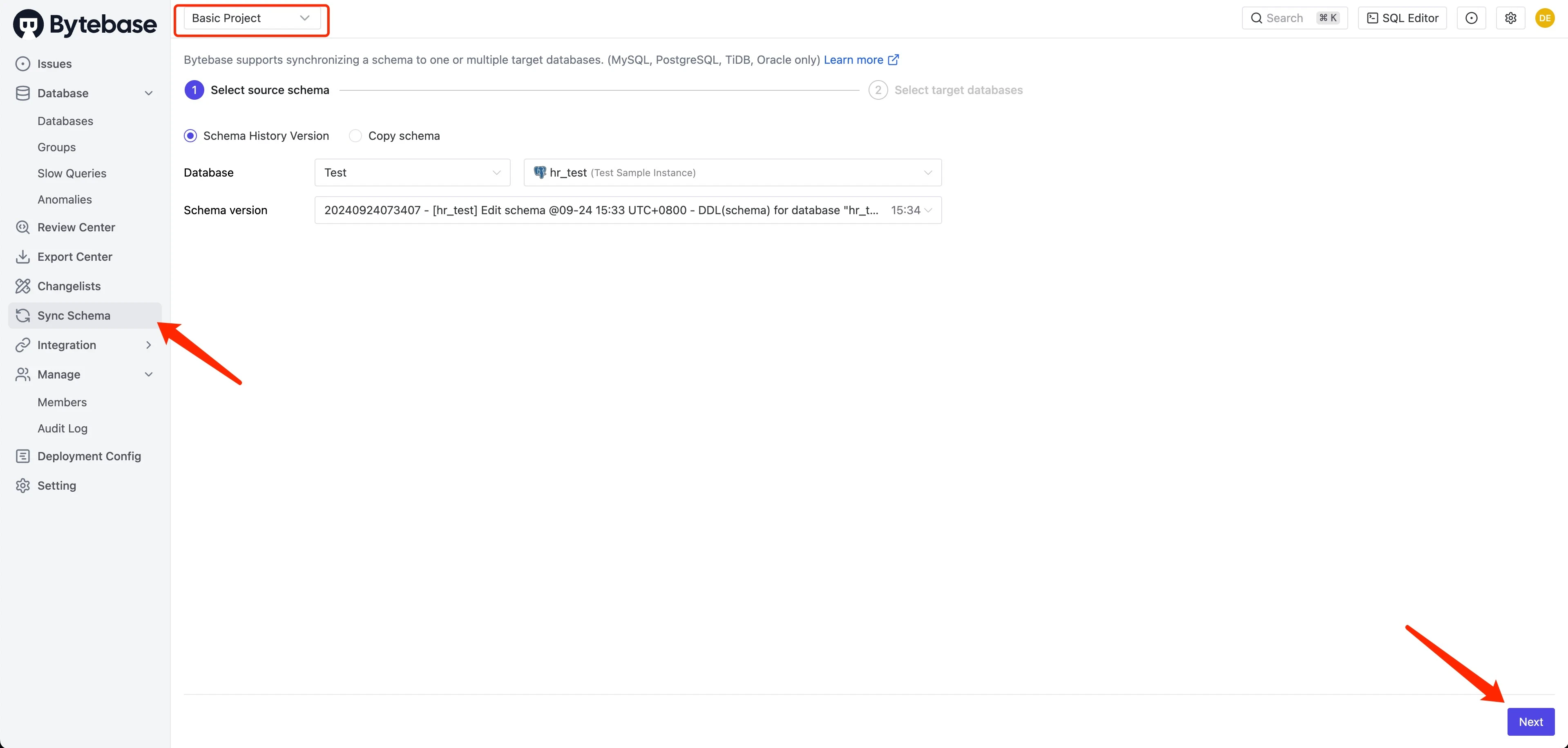 select-source-schema