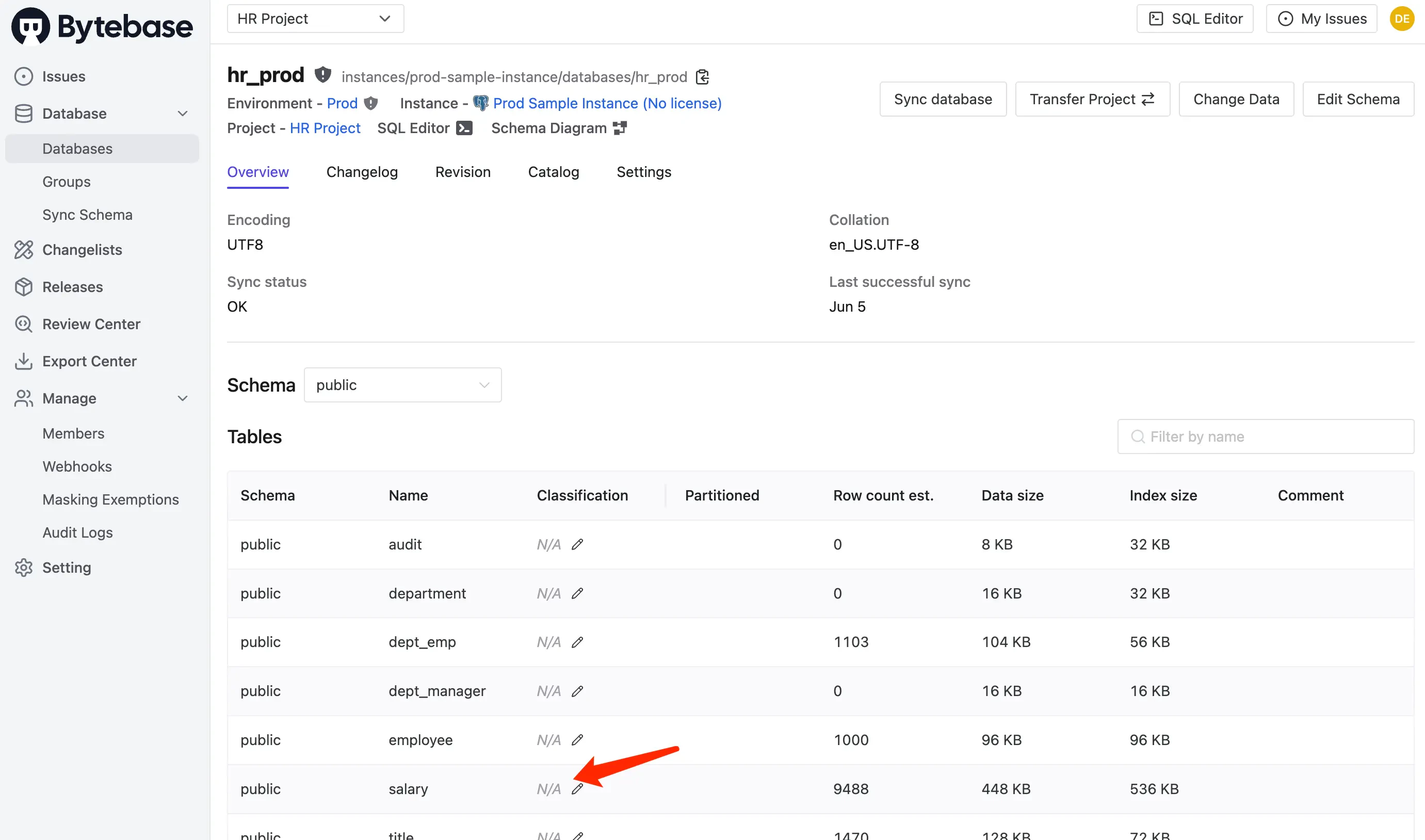 License prompt on database page