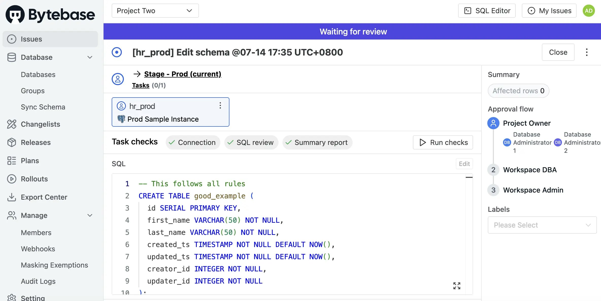 issue-sql-review-pass