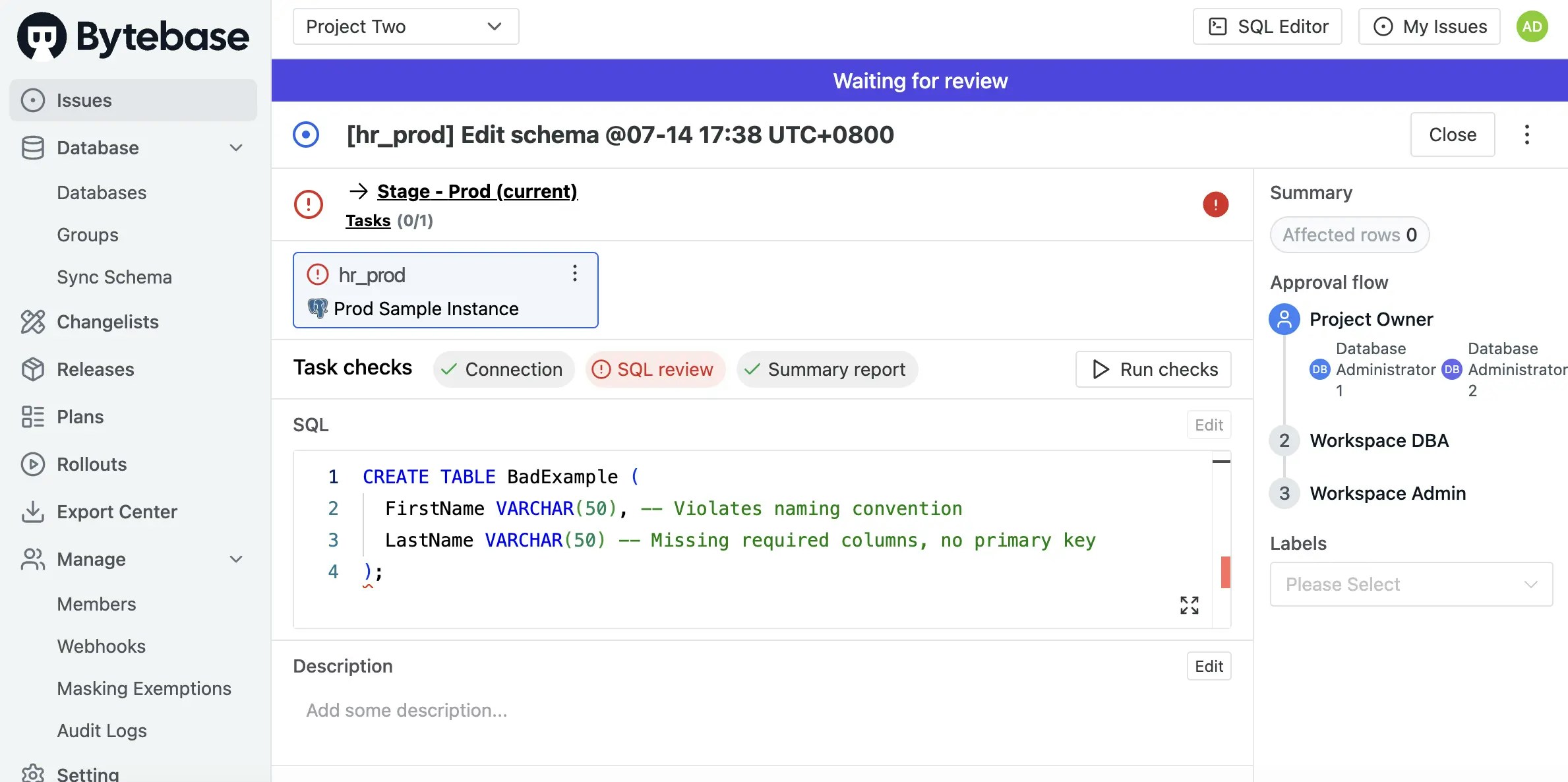 issue-sql-review-errors