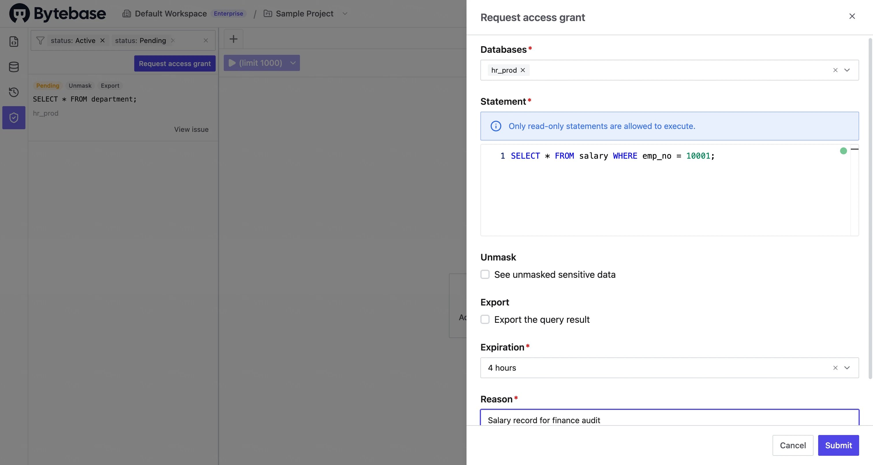 request-data-access-drawer