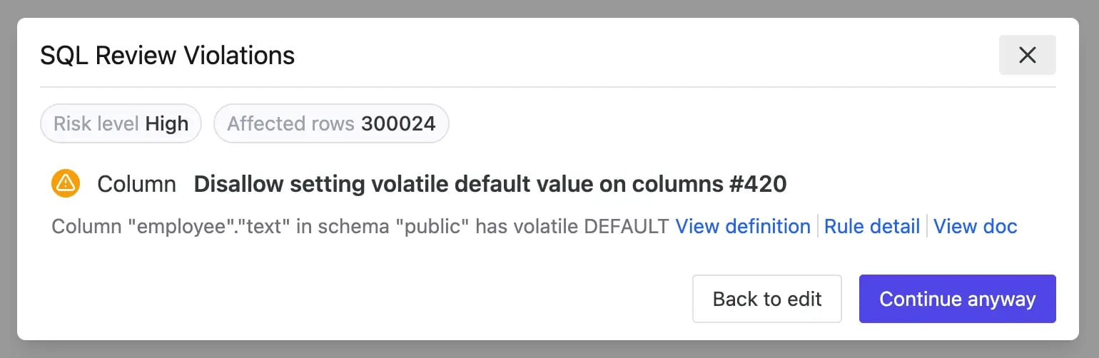 Review Rules - Bytebase Docs