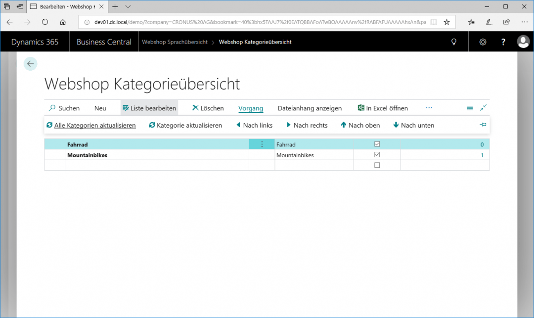 Alle Kategorien synchronisieren