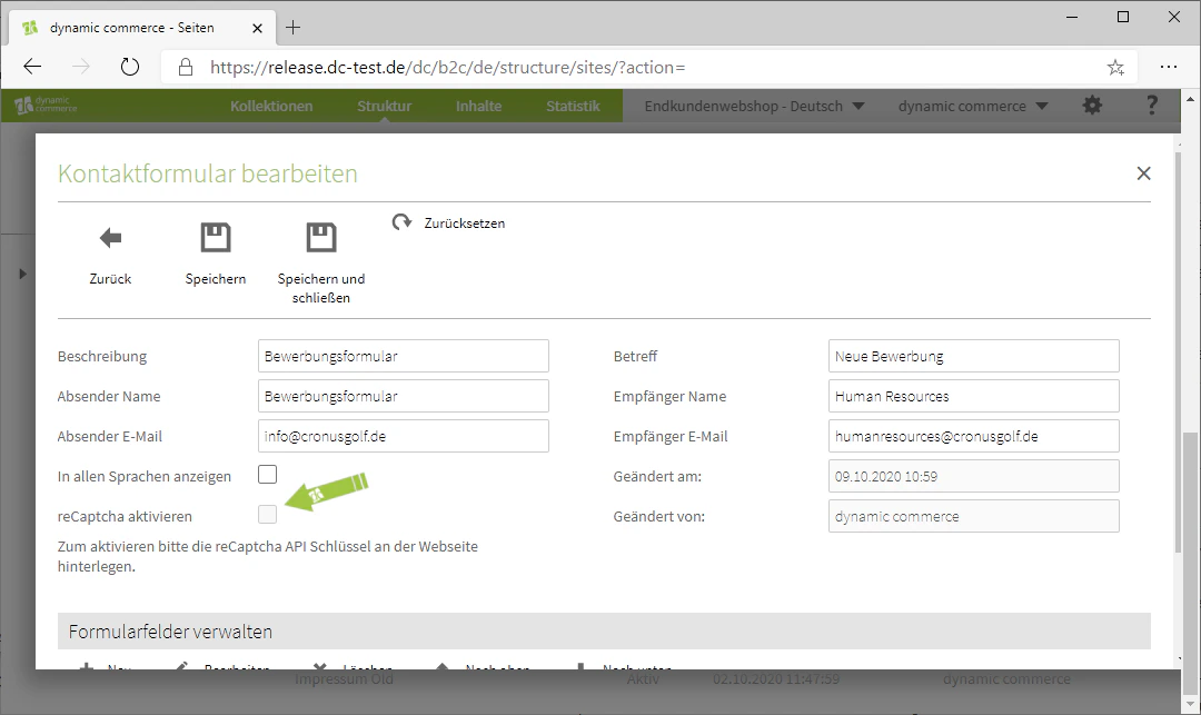Activate reCaptcha verification