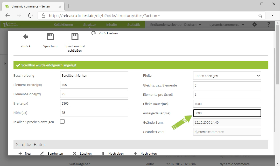 Set display duration