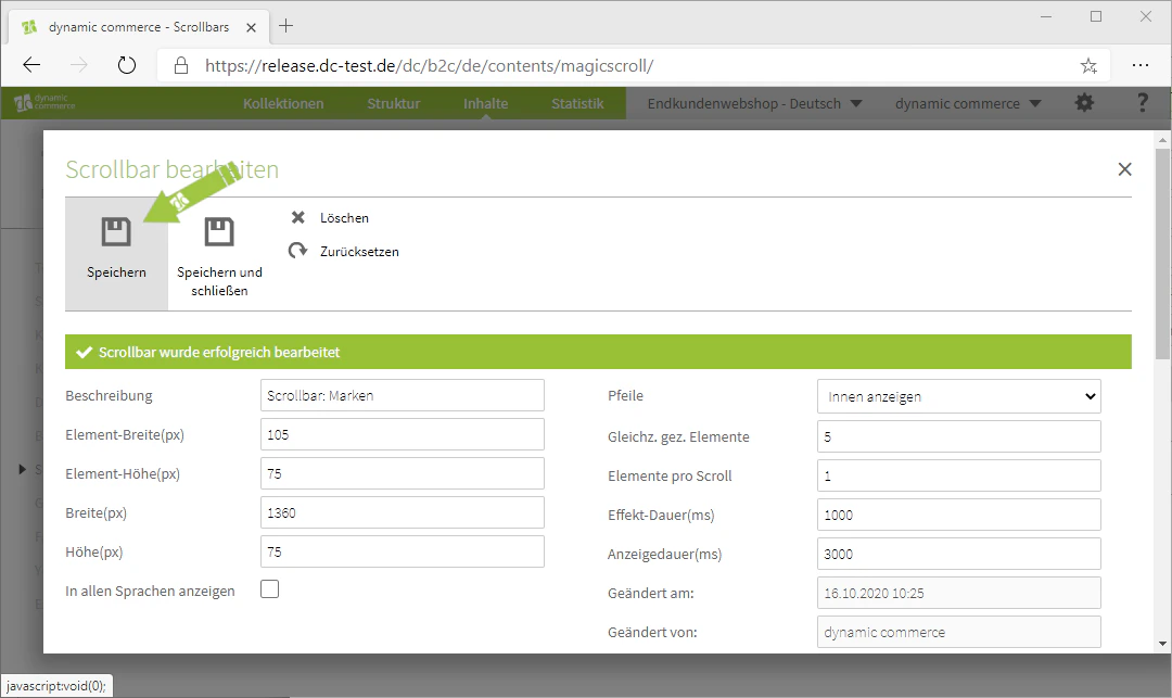 Save the scrollbar as a final step