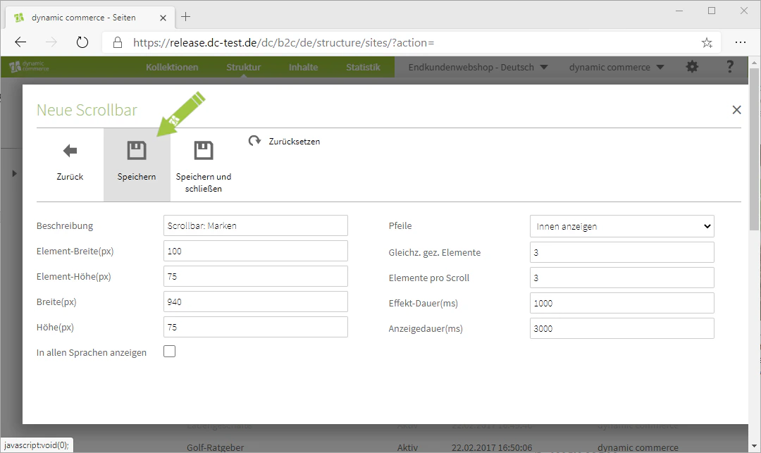 Save the scrollbar