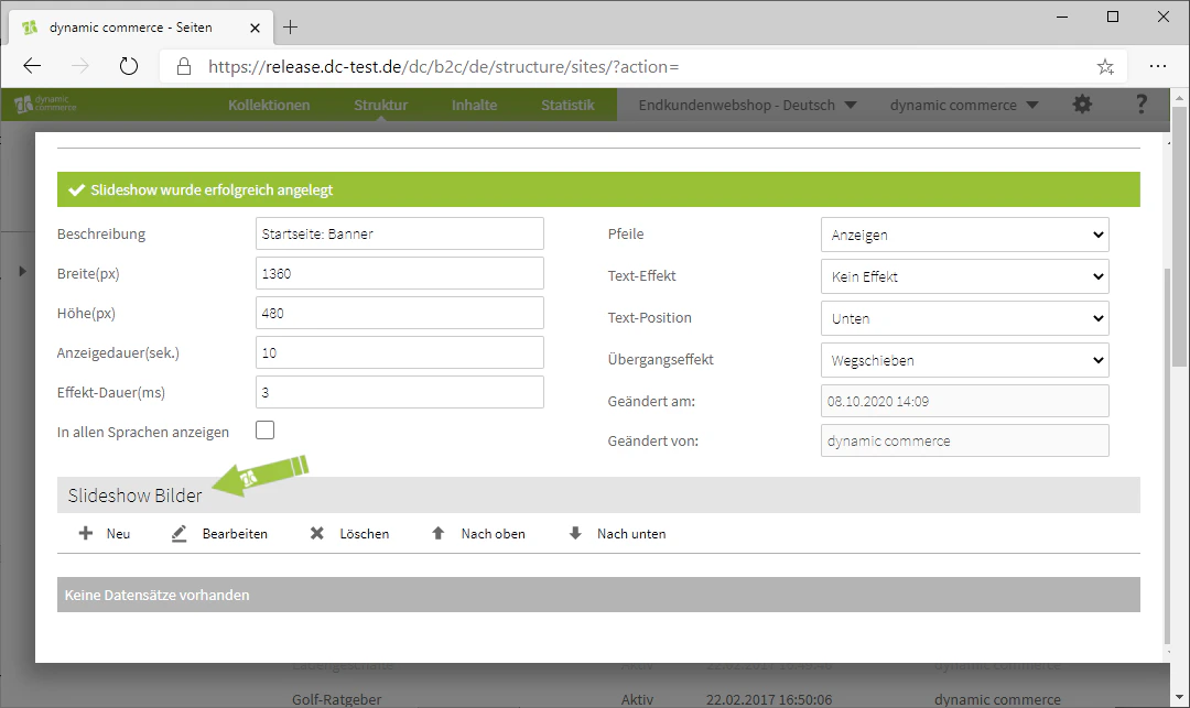 Manage slideshow images
