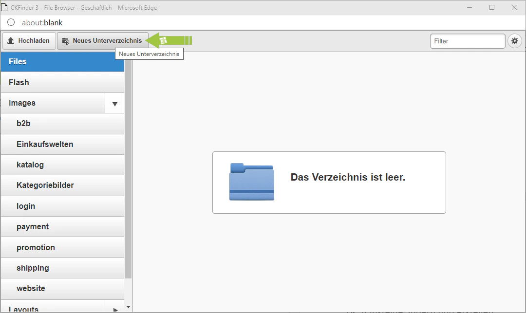 Eingabefenster für den neuen Verzeichnisnamen