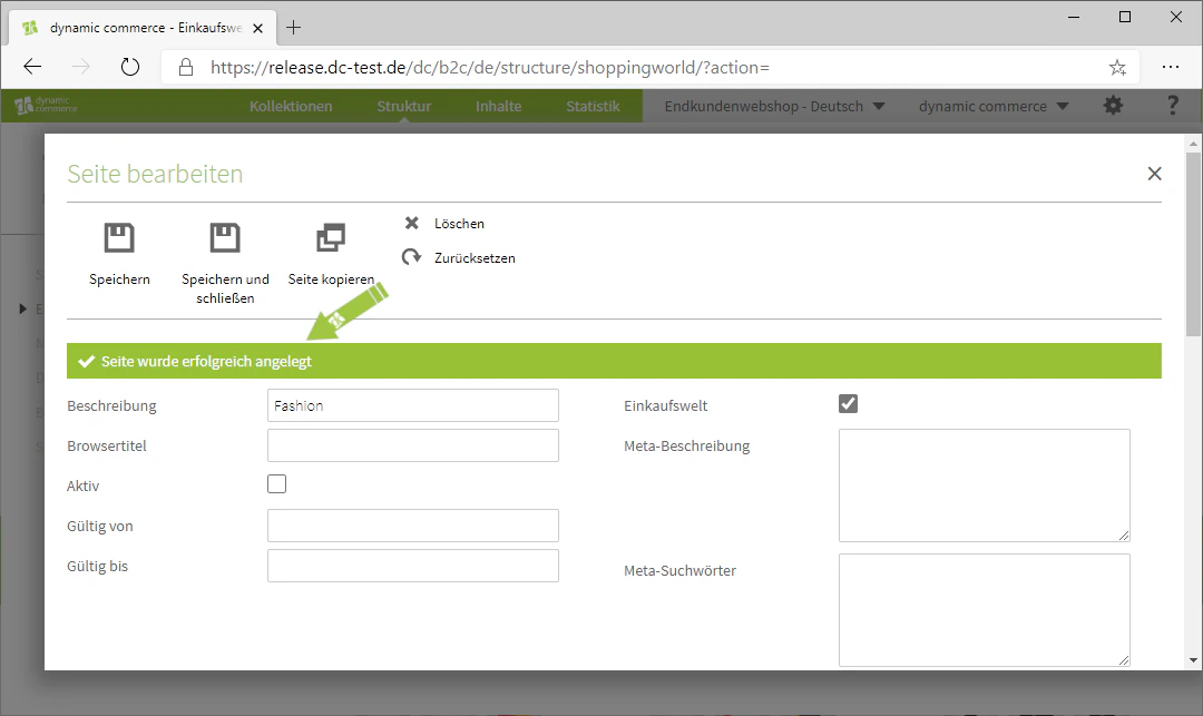 Additional settings revealed after saving