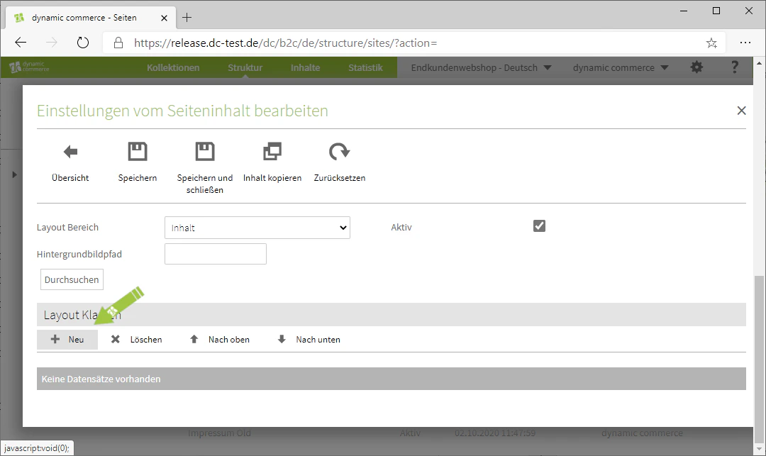 Neue Layout-Klasse hinzufügen