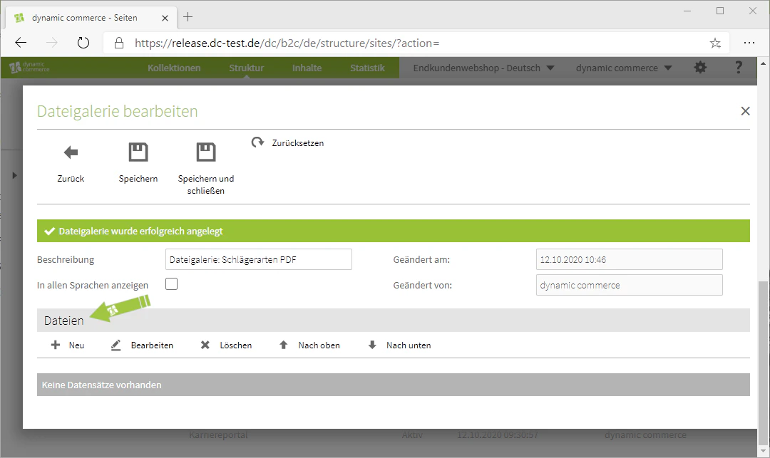 Area for managing files