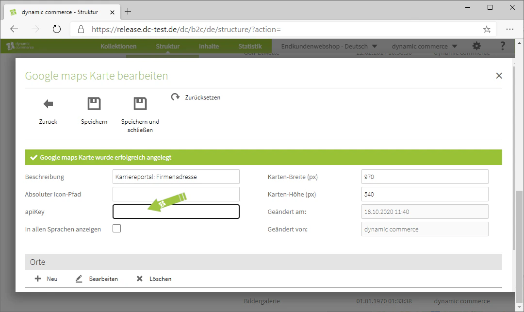 Enter Google API key