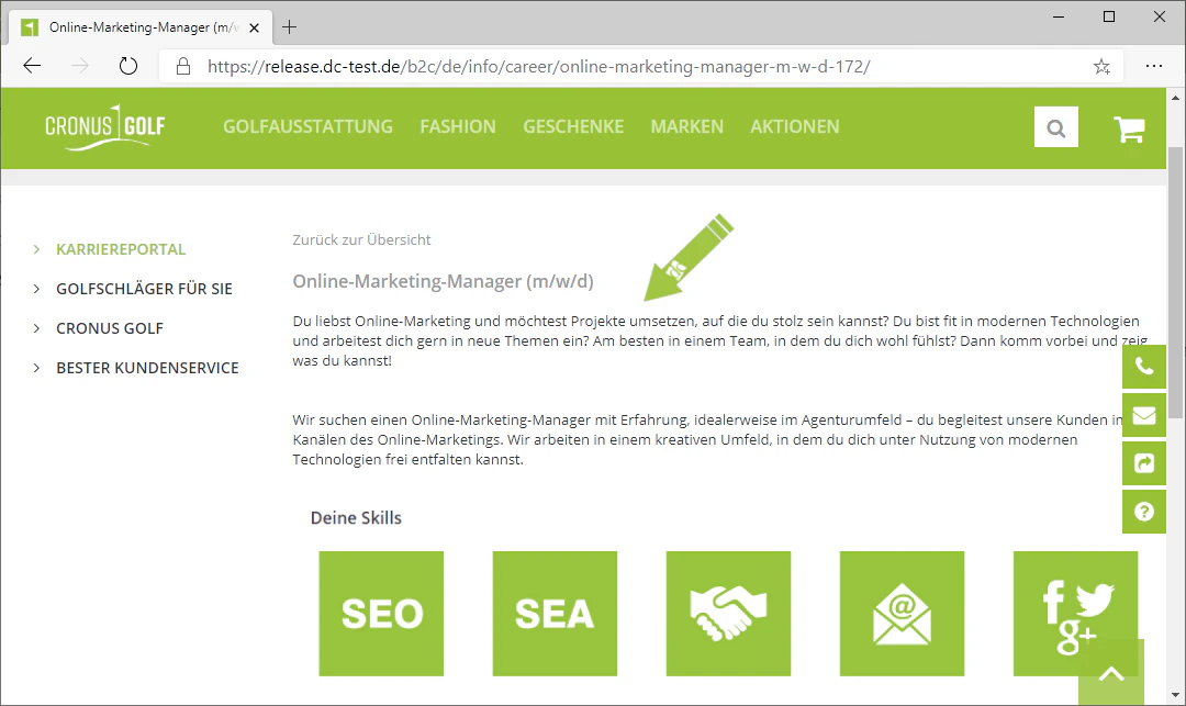Beispiel ausgefüllte Kollektionsfelder