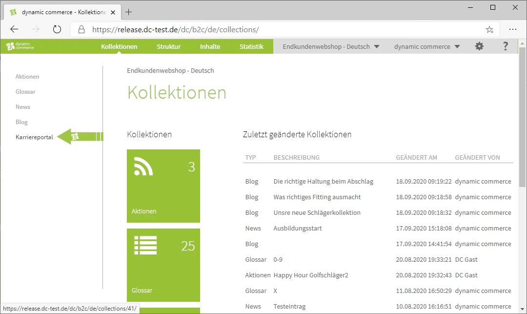 Kollektion auswählen