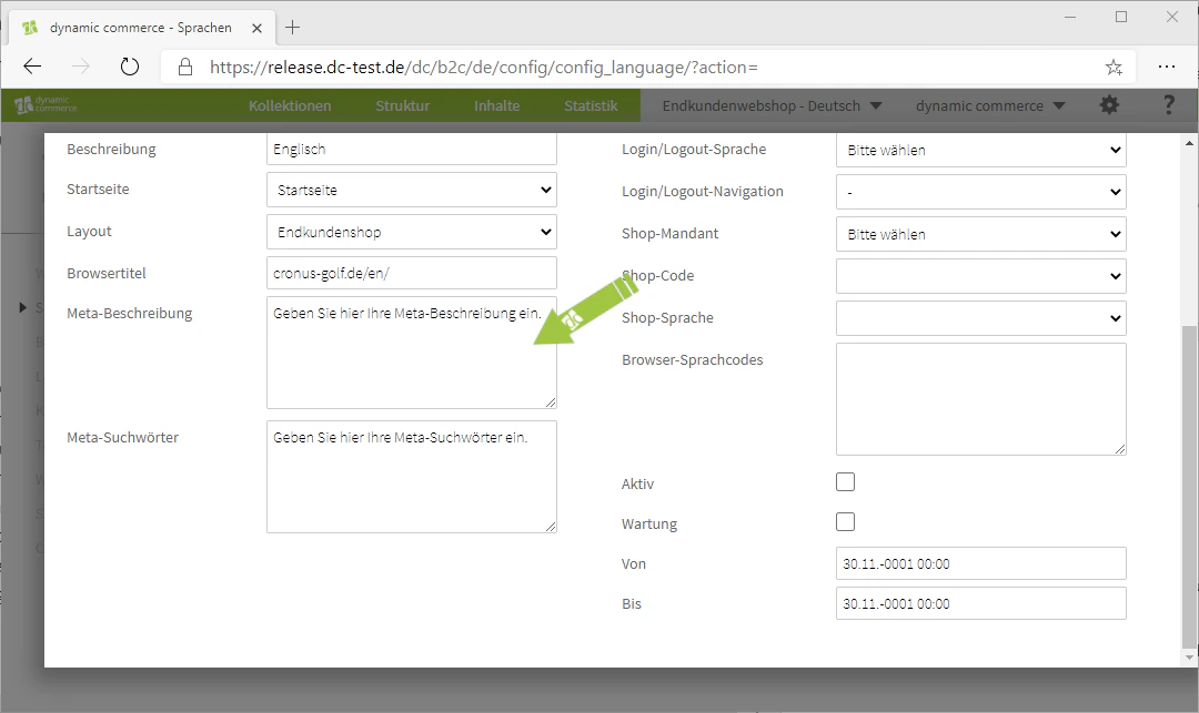 Maintain meta description and meta keywords