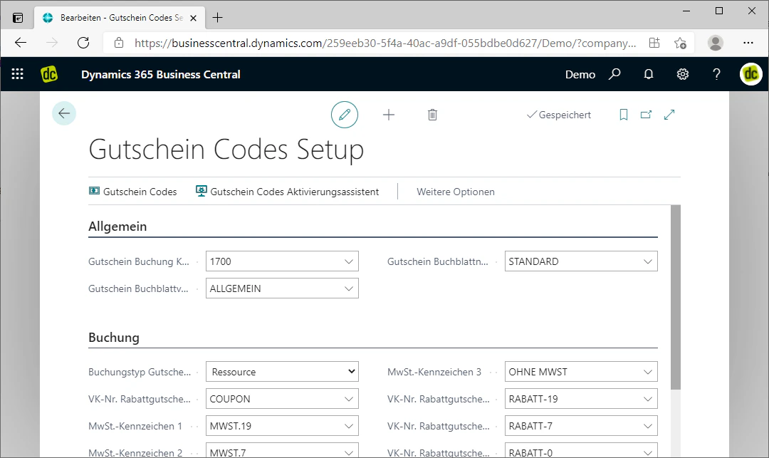 Coupon Codes Setup Tab