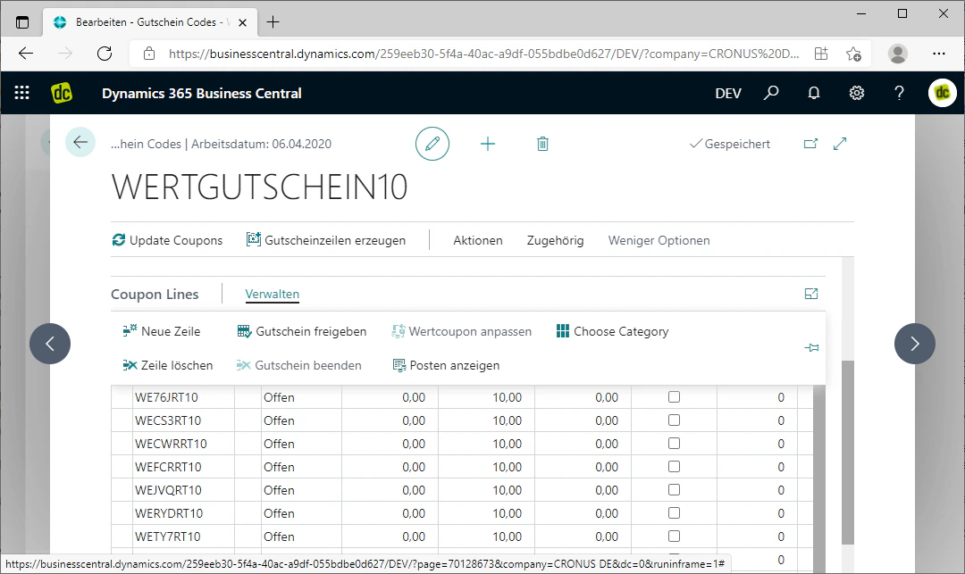 Overview Manage menu
