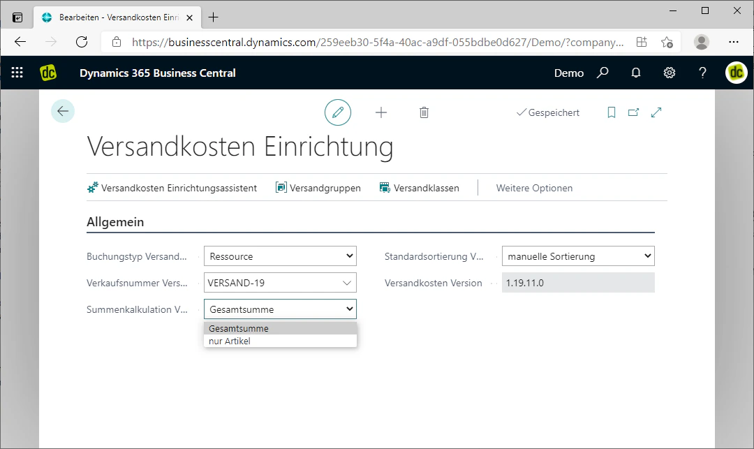 Total Calculation Shipping Costs Selection