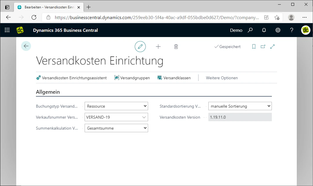 Shipping Costs Setup Tab
