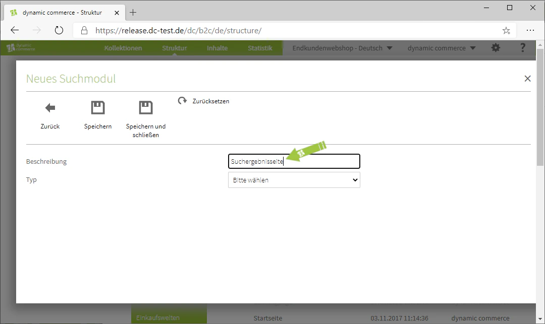Beschreibung des Suchmoduls