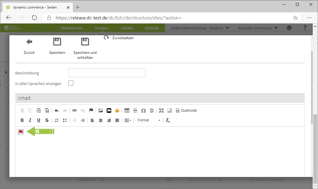 Ankersymbol im Text