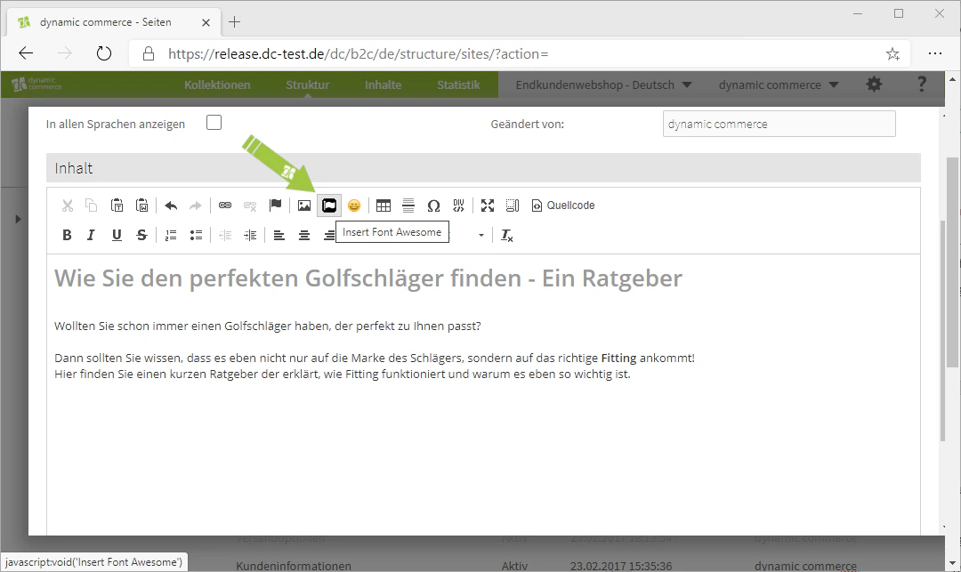 Font Awesome Icon einfügen