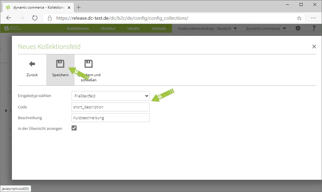 Code, Beschreibung und Speichern