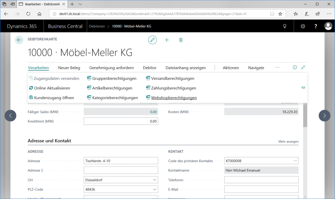 Webshopberechtigungen