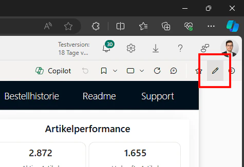 App bearbeiten Button