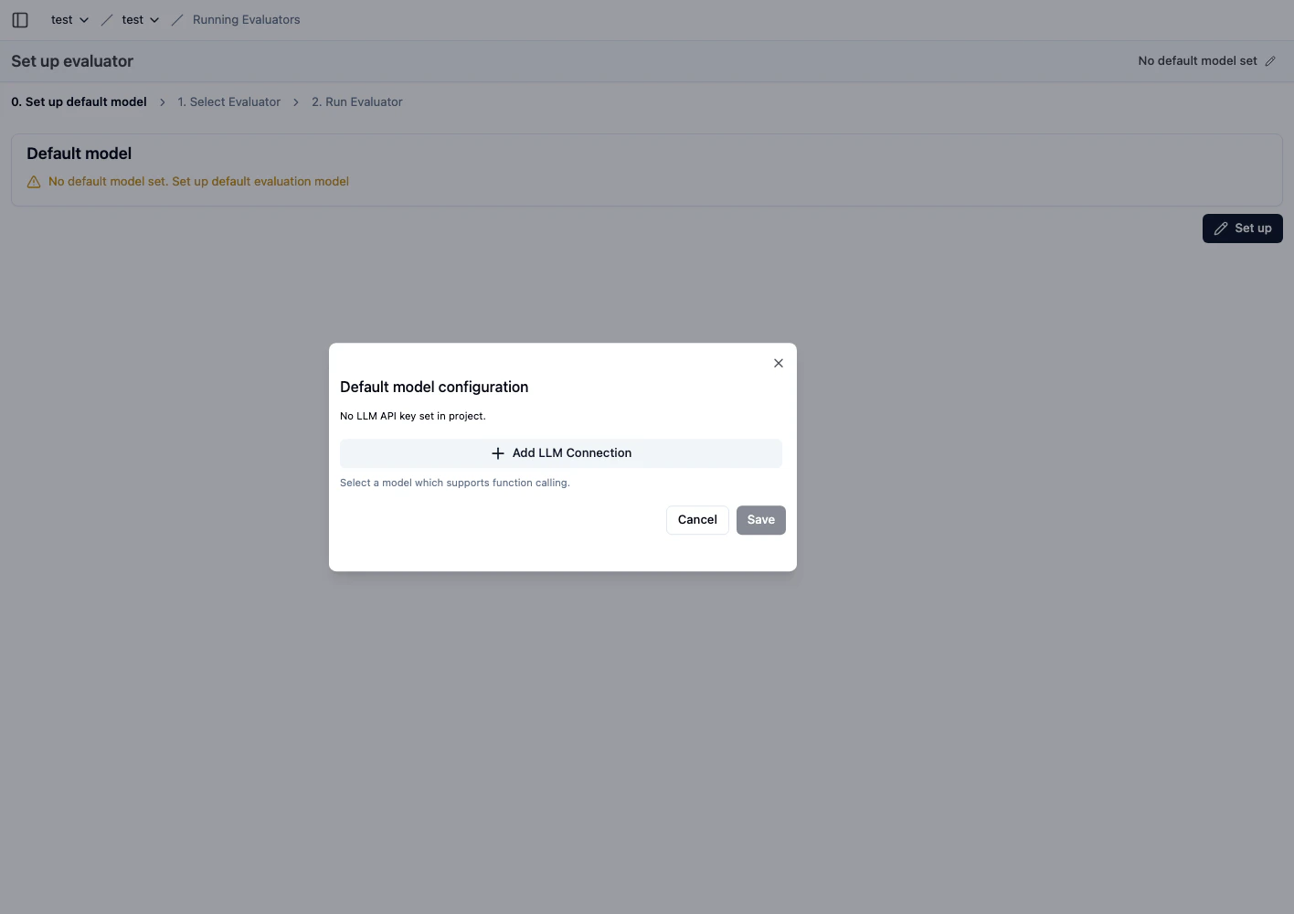 Langfuse LLM connection setup required