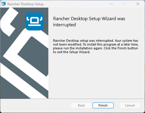 설치 중단 화면