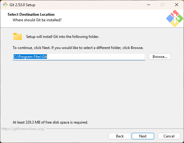 설치 경로 선택 - 기본값 C:\Program Files\Git
