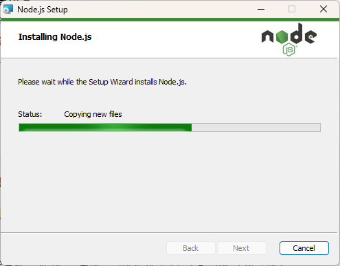 설치 진행 중 - Copying new files